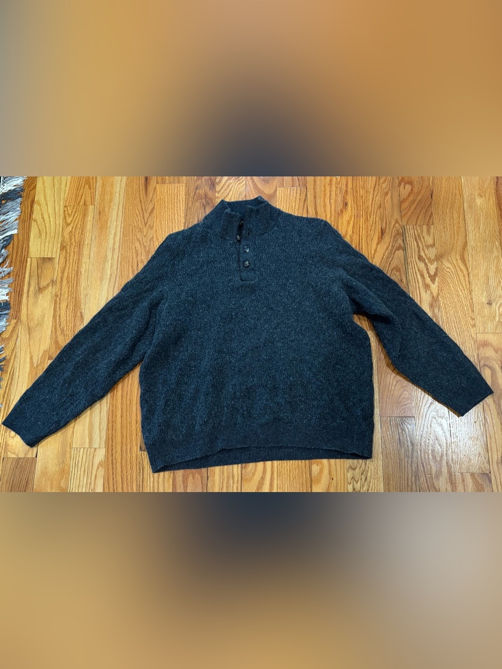 Jos. A. Bank Dark Charcoal Half-Zip Button Mock Sweater